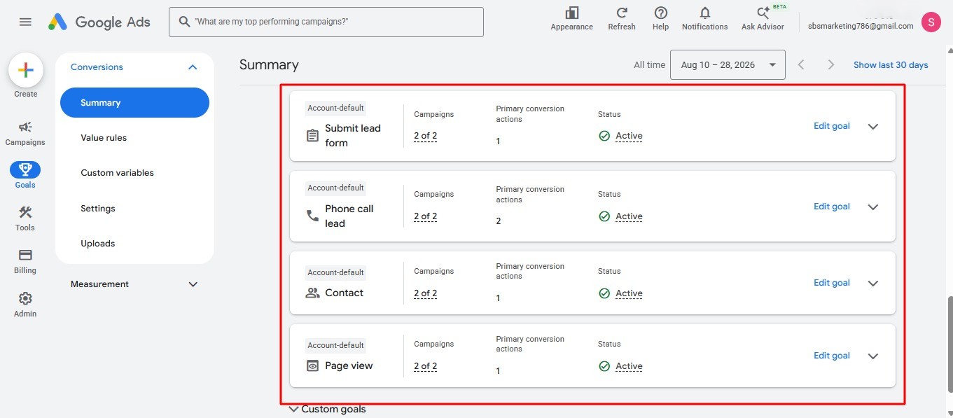 Google Ads conversion tracking